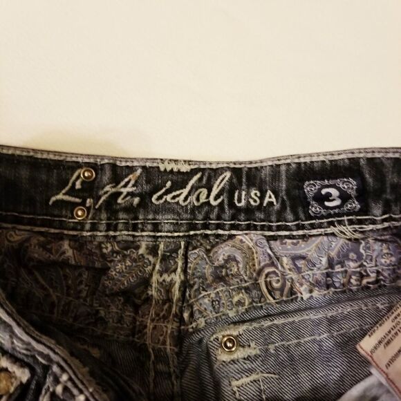 LA Idol Jeweled Capri Pants Sz 3 - Picture 6 of 6